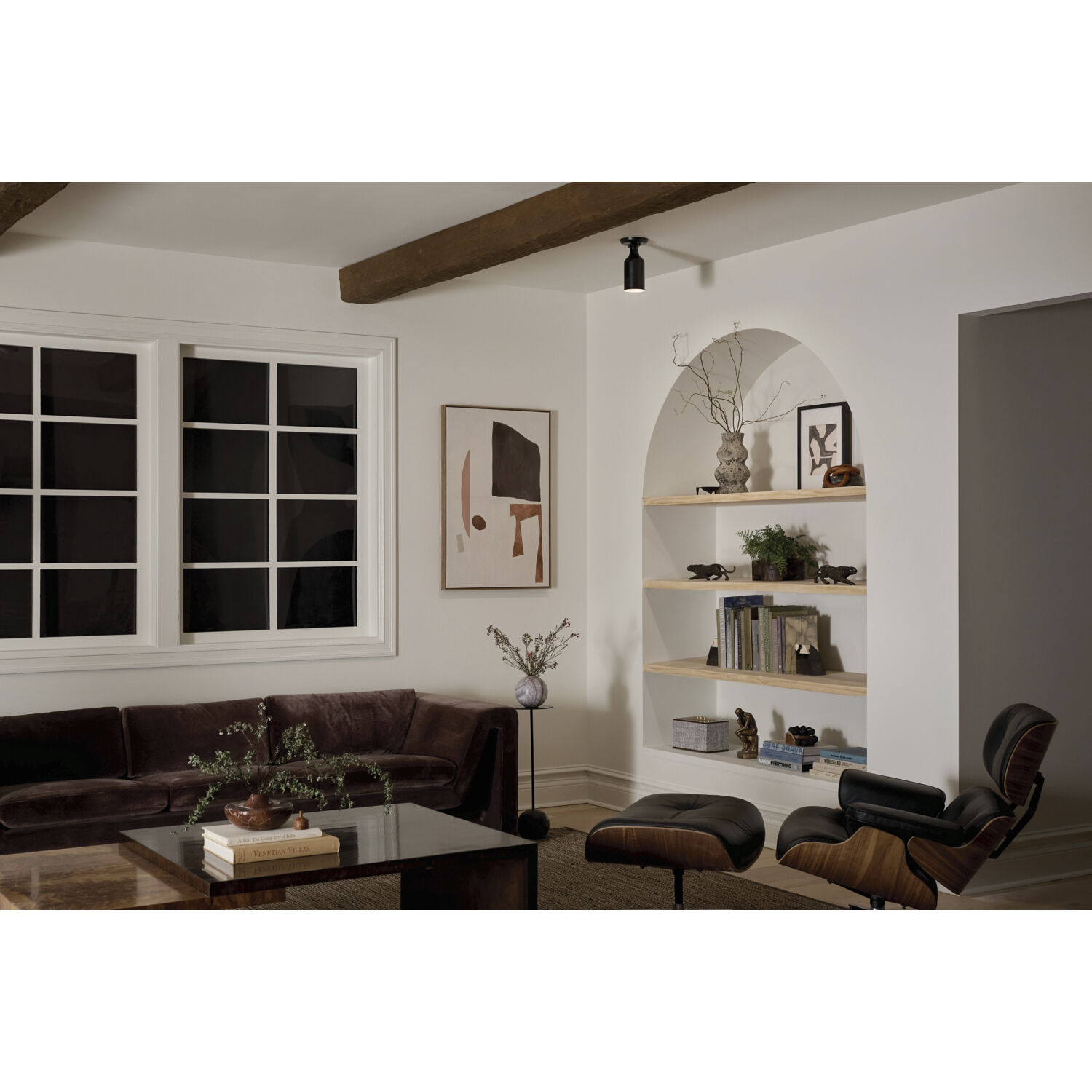 Sisu LED 5 inch Black Semi Flush Mount Ceiling Light