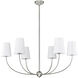 Shannon 6 Light 42 inch Brushed Nickel Chandelier Ceiling Light