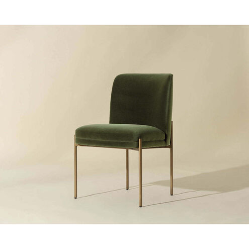 Richie Antique Brass / Forest Green Dining Chair