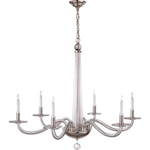 Chapman & Myers Robinson2 6 Light 38 inch Polished Nickel and Clear Glass Chandelier Ceiling Light, Large