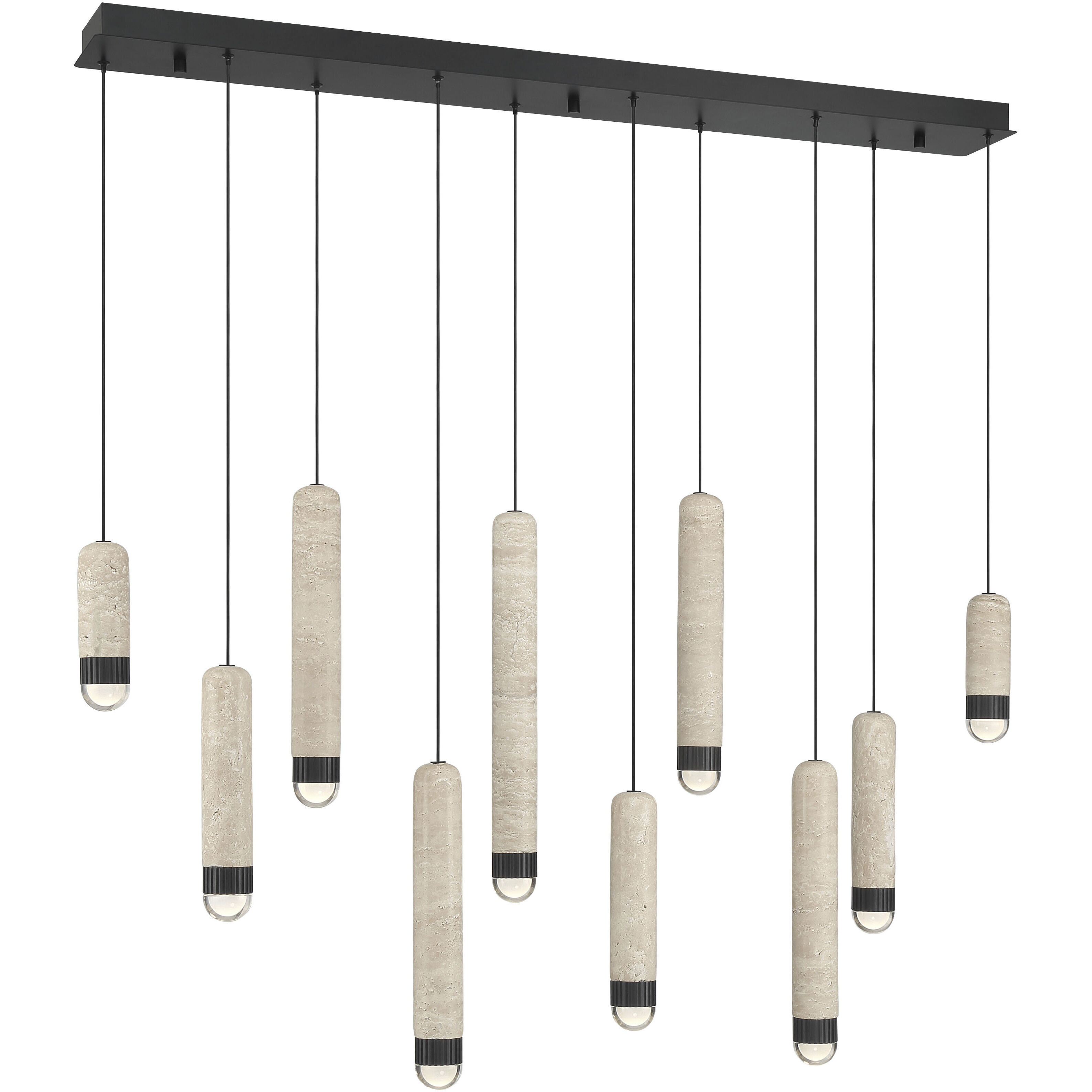 Cambre LED 50 inch Matte Black Linear Chandelier Ceiling Light