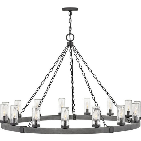 Open Air Sawyer LED 46 inch Aged Zinc with Distressed Black Outdoor Hanging