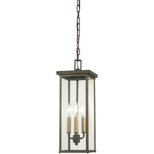 Casway 4 Light 7 inch Oil Rubbed Bronze/Gold Outdoor Chain Hung Lantern, Great Outdoors