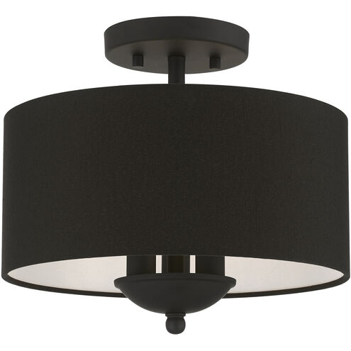 Birchwood 3 Light 12 inch Black Semi-Flush Mount Ceiling Light