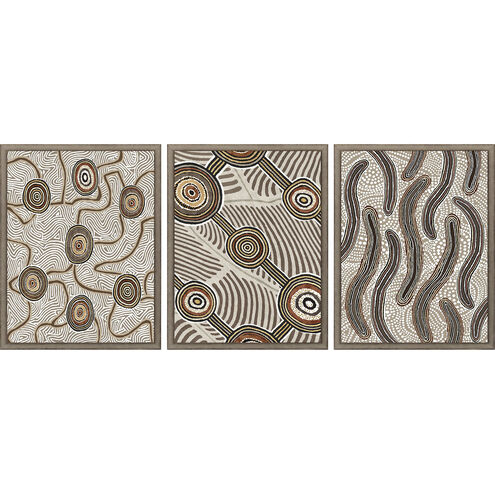 Huzi Brown and Black and White Framed Art