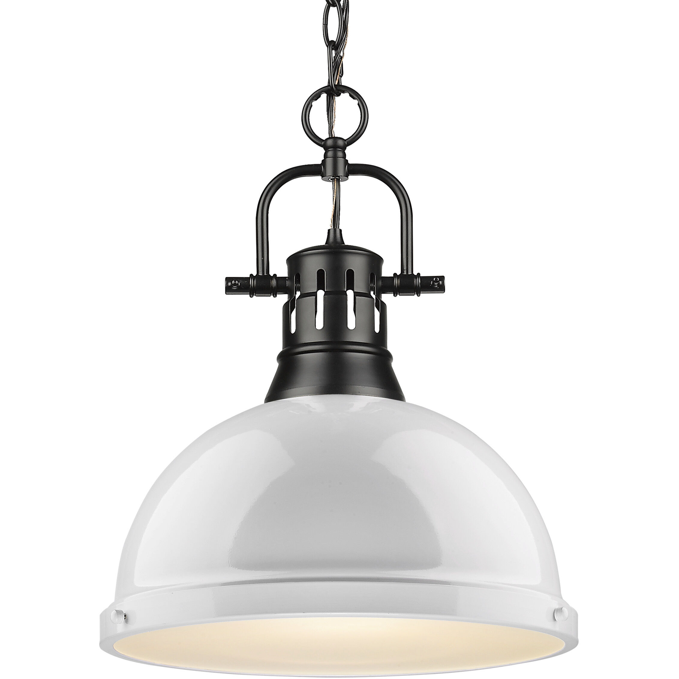 Yep Duncan 1 Light 14 inch Matte Black Pendant Ceiling Light in White, Large