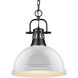 Yep Duncan 1 Light 14 inch Matte Black Pendant Ceiling Light in White, Large