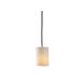 Fusion 1 Light 4 inch Brushed Nickel Pendant Ceiling Light in Black Cord, Opal, Cylinder with Flat Rim, Incandescent