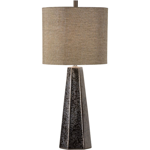 Vietri 32 inch 100 watt Hand Sculpted/Textured Bronze Glaze Table Lamp Portable Light