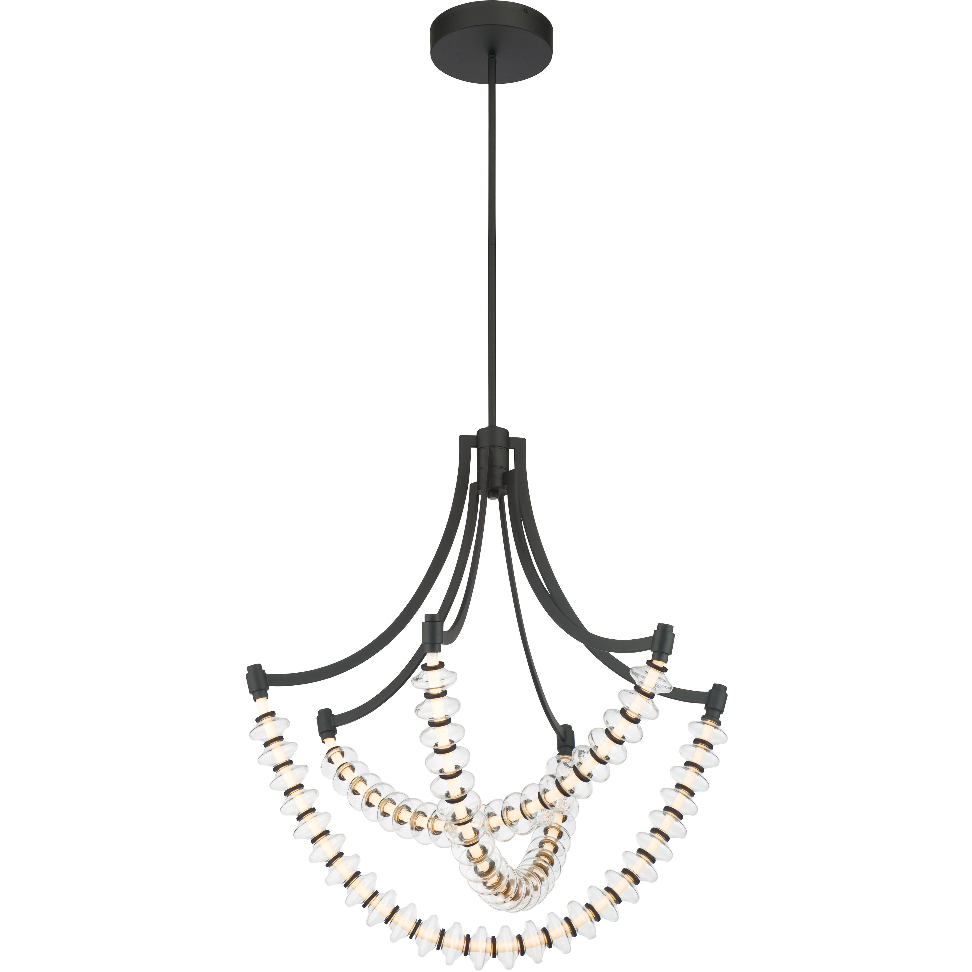 Pearl LED 29.25 inch Dark Matte Black Chandelier Ceiling Light
