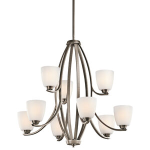 Granby 9 Light 33 inch Brushed Pewter Chandelier Ceiling Light, 2 Tier