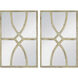 Rectangular Carved 23.6 X 15.7 inch Antique White Wall Mirror, Set of 2