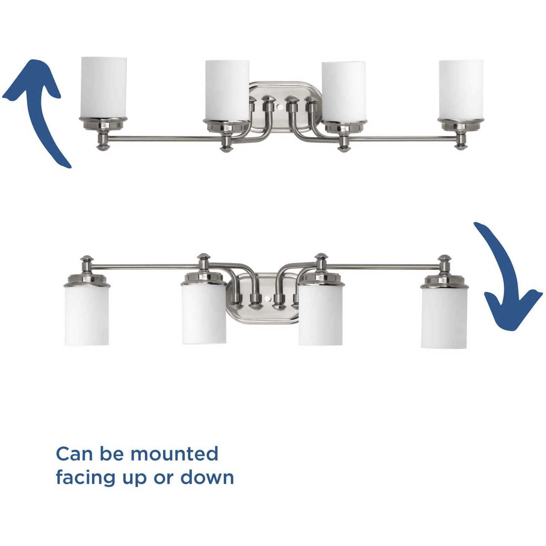 Glide 4 Light 34 inch Brushed Nickel Bath Vanity Wall Light, Design Series