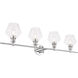 Gene 4 Light 38 inch Chrome Wall sconce Wall Light