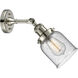 Franklin Restoration Small Bell 1 Light 5 inch Polished Nickel Sconce Wall Light in Seedy Glass, Franklin Restoration