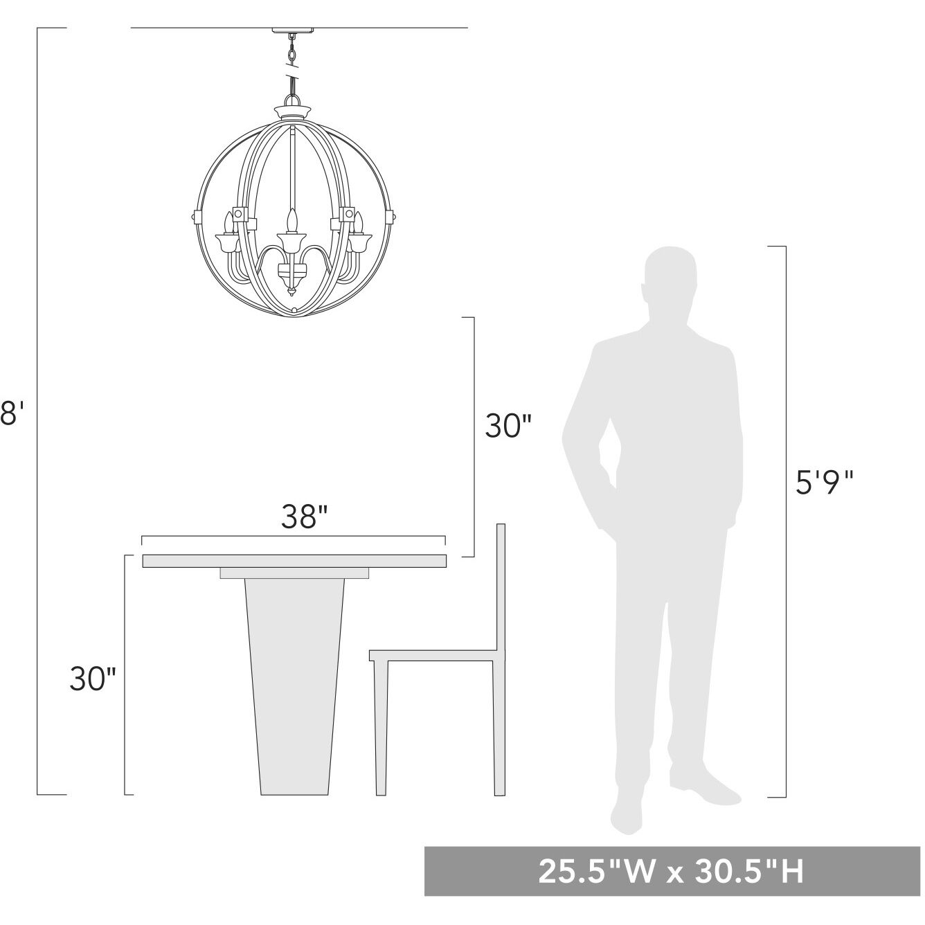 Jules 25.5 inch 60.00 watt Antique Ivory Chandelier Ceiling Light
