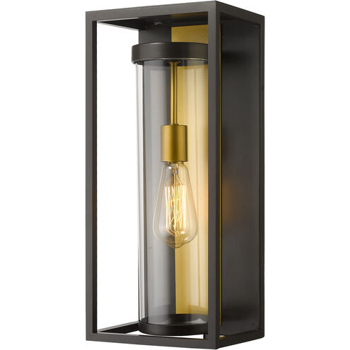 Dunbroch 1 Light 18.25 inch Deep Bronze and Outdoor Brass Outdoor Wall Light