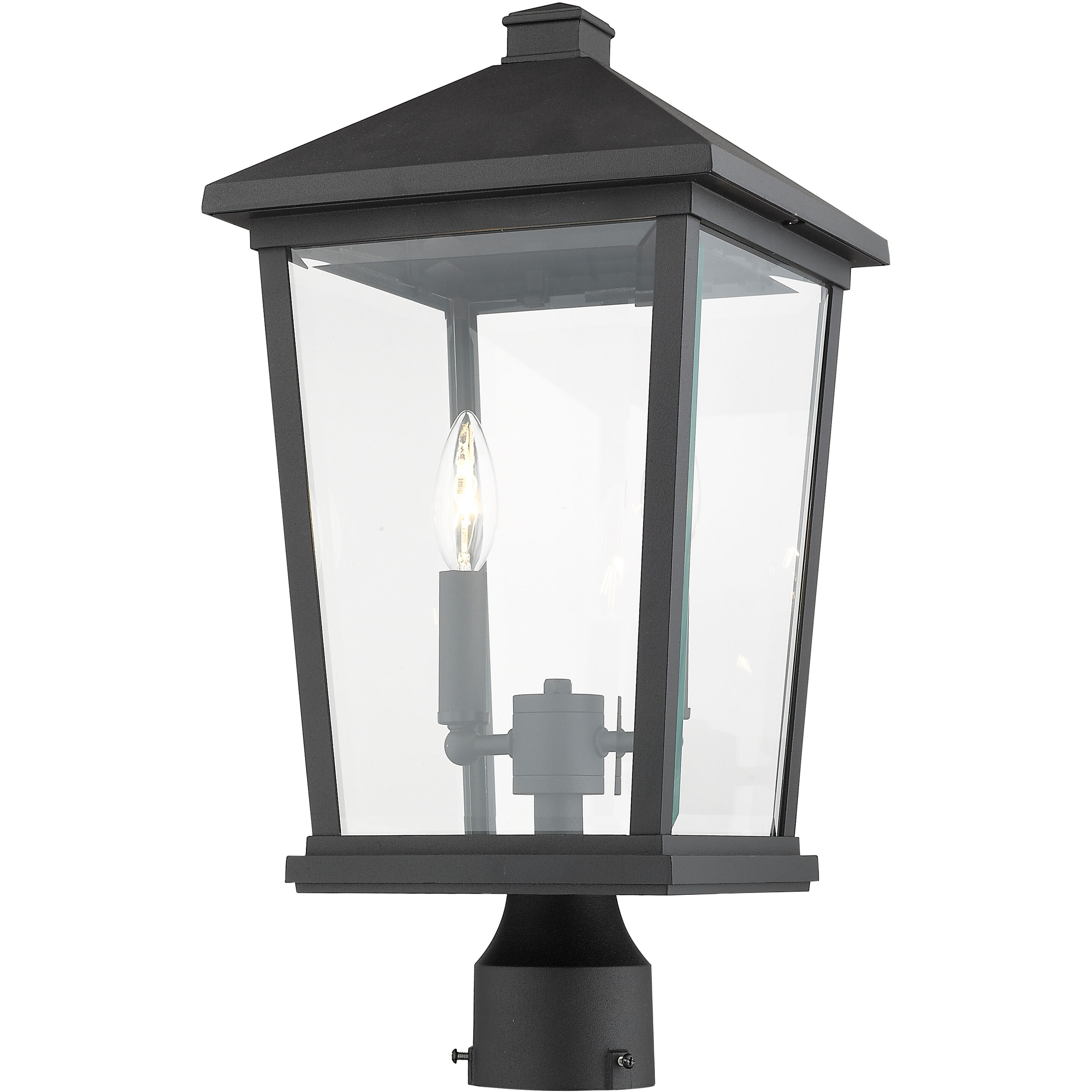 Beacon 2 Light 19.5 inch Black Outdoor Post Mount Fixture in 8