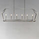 Arden 6 Light 48 inch Satin Nickel Linear Pendant Ceiling Light