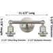 Edison Bristol Natural II 2 Light 17 inch Brushed Satin Nickel Bath Vanity Light Wall Light