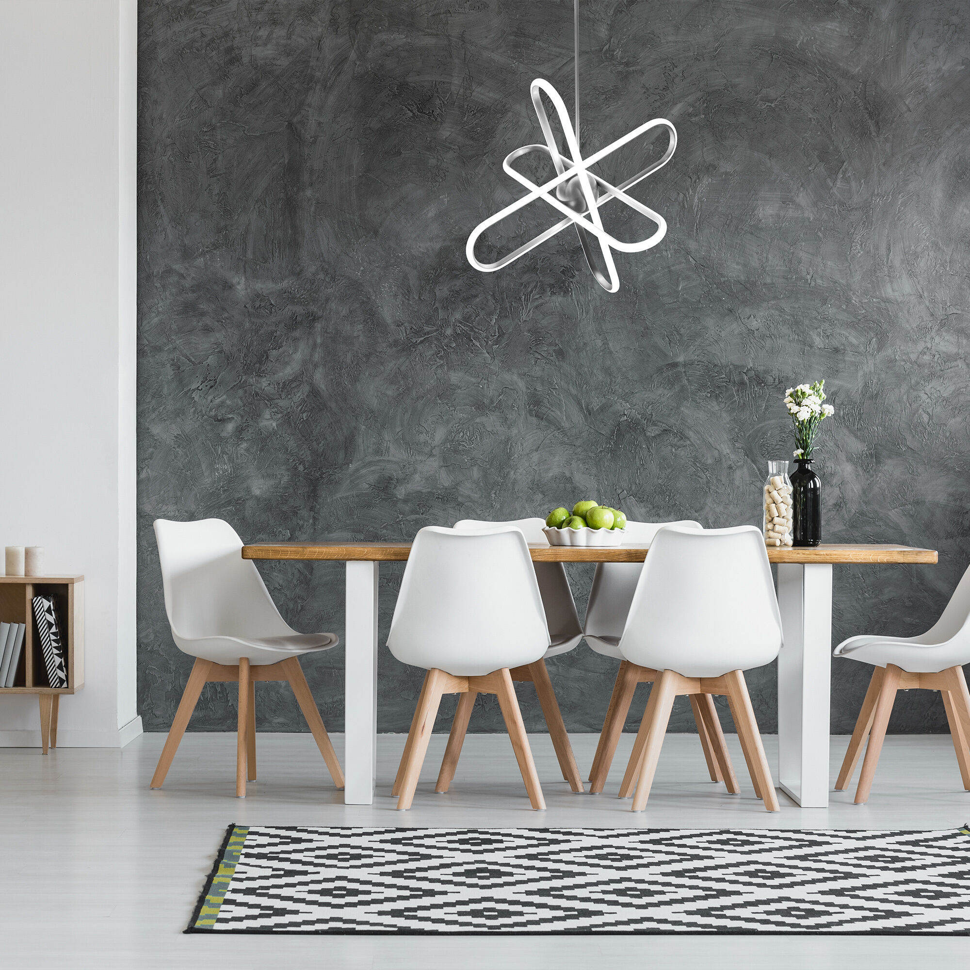 Valerius LED 21 inch Brushed Nickel Pendant Ceiling Light, dweLED