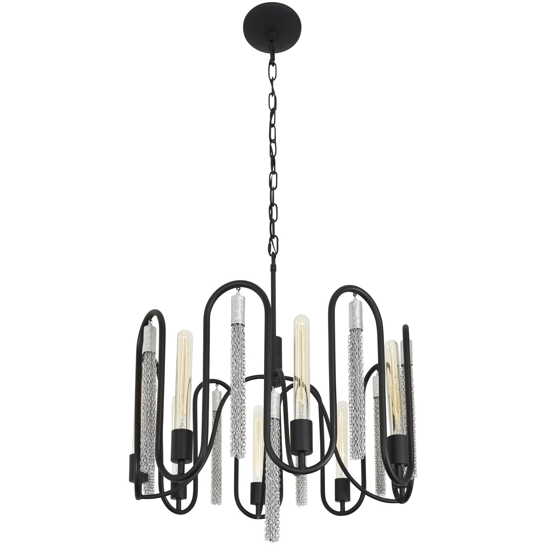 Darden 8 Light 24 inch Matte Black/Painted Chrome Pendant Ceiling Light