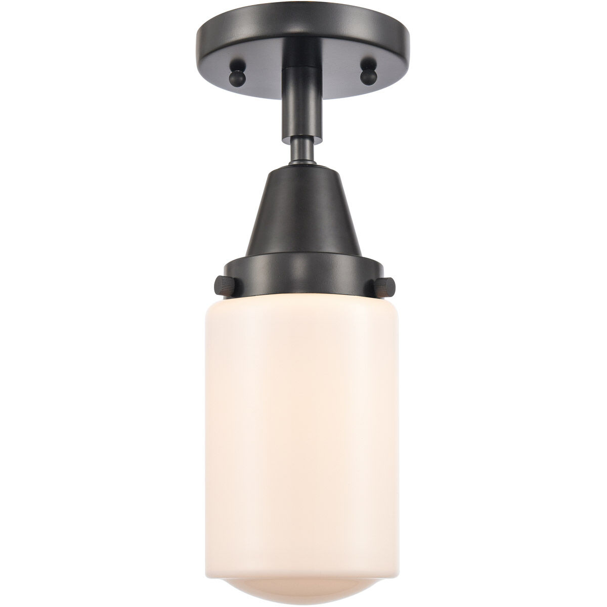 Franklin Restoration Dover LED 5 inch Matte Black Flush Mount Ceiling Light in Matte White Glass