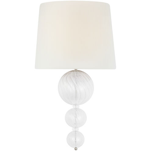 Julie Neill Talia LED 10 inch Burnished Silver Leaf and Clear Swirled Glass Sconce Wall Light