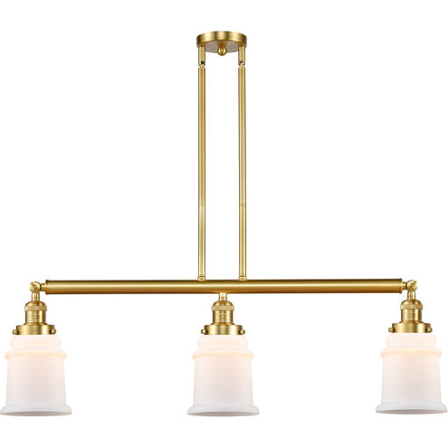 Franklin Restoration Canton LED 39 inch Satin Gold Island Light Ceiling Light in Matte White Glass, Franklin Restoration