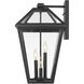 Talbot 3 Light 17.5 inch Black Outdoor Wall Light in Clear Beveled Glass
