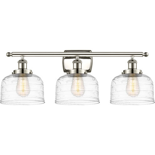 Ballston Bell LED 26 inch Polished Nickel Bath Vanity Light Wall Light in Clear Deco Swirl Glass