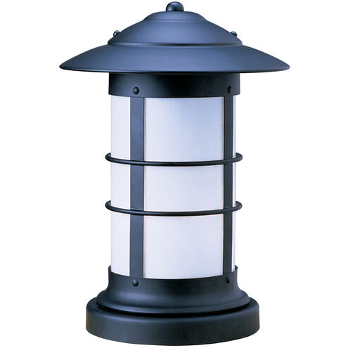 Newport 1 Light 19.25 inch Satin Black Outdoor Column Mount in Almond Mica