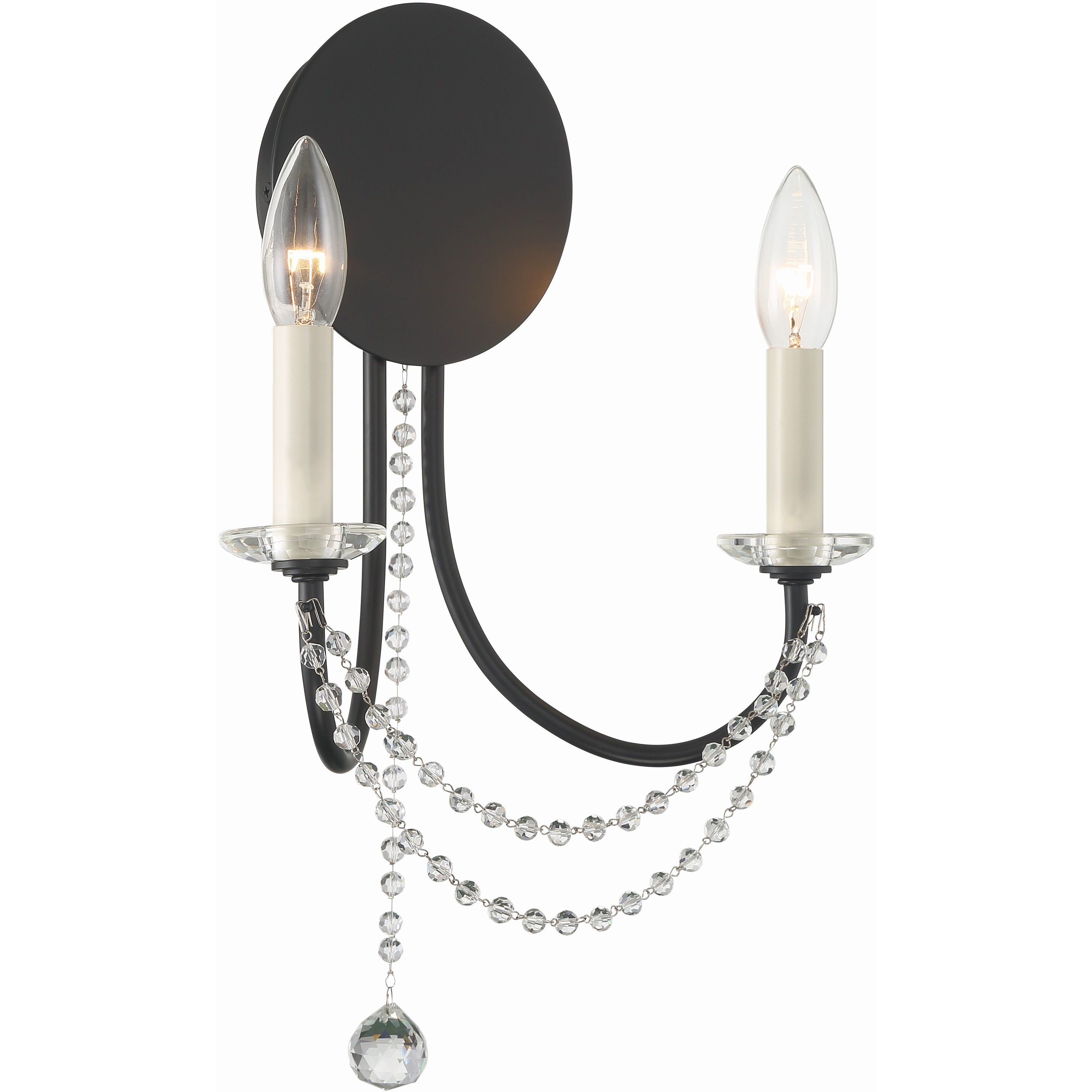 Delilah Bath Wall Light in Matte Black