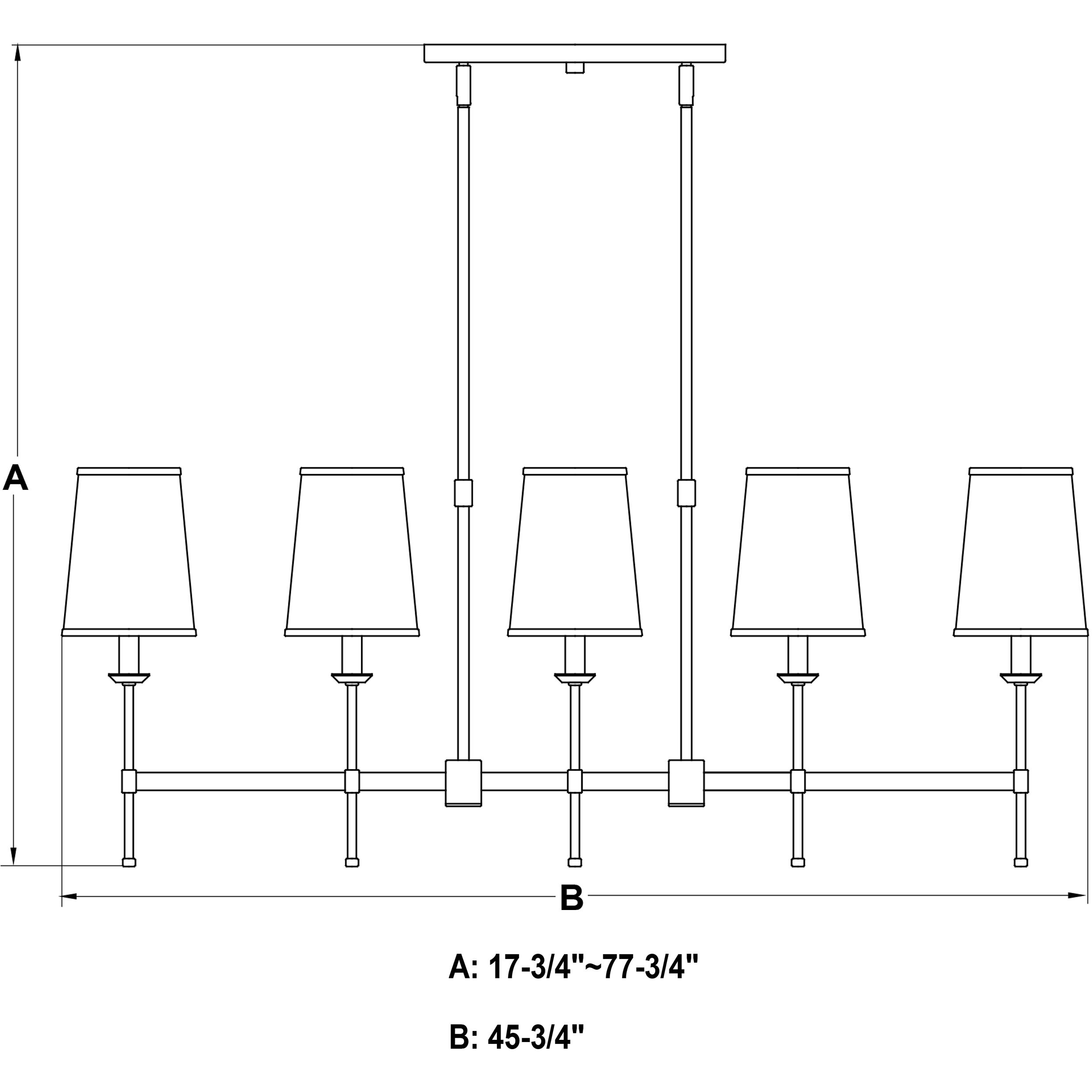 Camden LED 45.6 inch Matte Black Linear Chandelier Ceiling Light