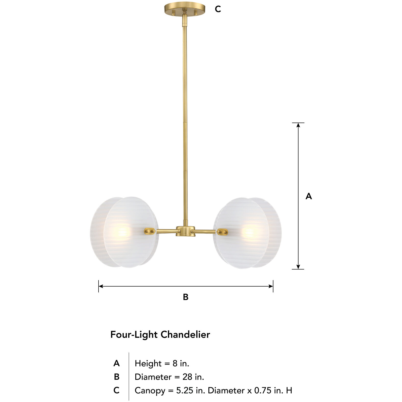 Sky Fall 4 Light 28 inch Brushed Gold Chandelier Ceiling Light