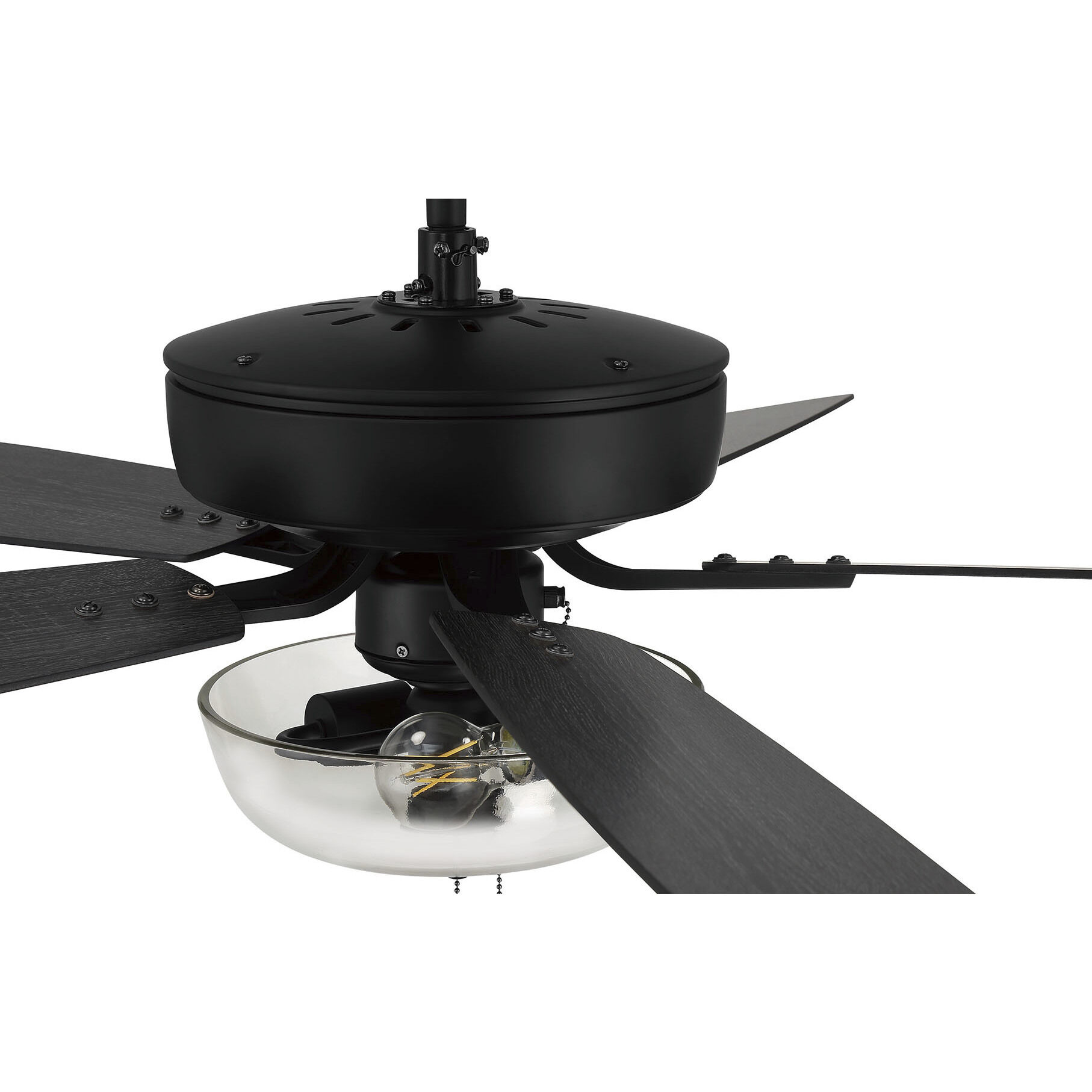 Pro Plus 101 52 inch Flat Black with Flat Black/Grey Wood Blades Contractor Ceiling Fan