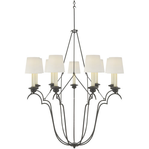 Chapman & Myers Belvedere 9 Light 32.5 inch Aged Iron Chandelier Ceiling Light in Linen