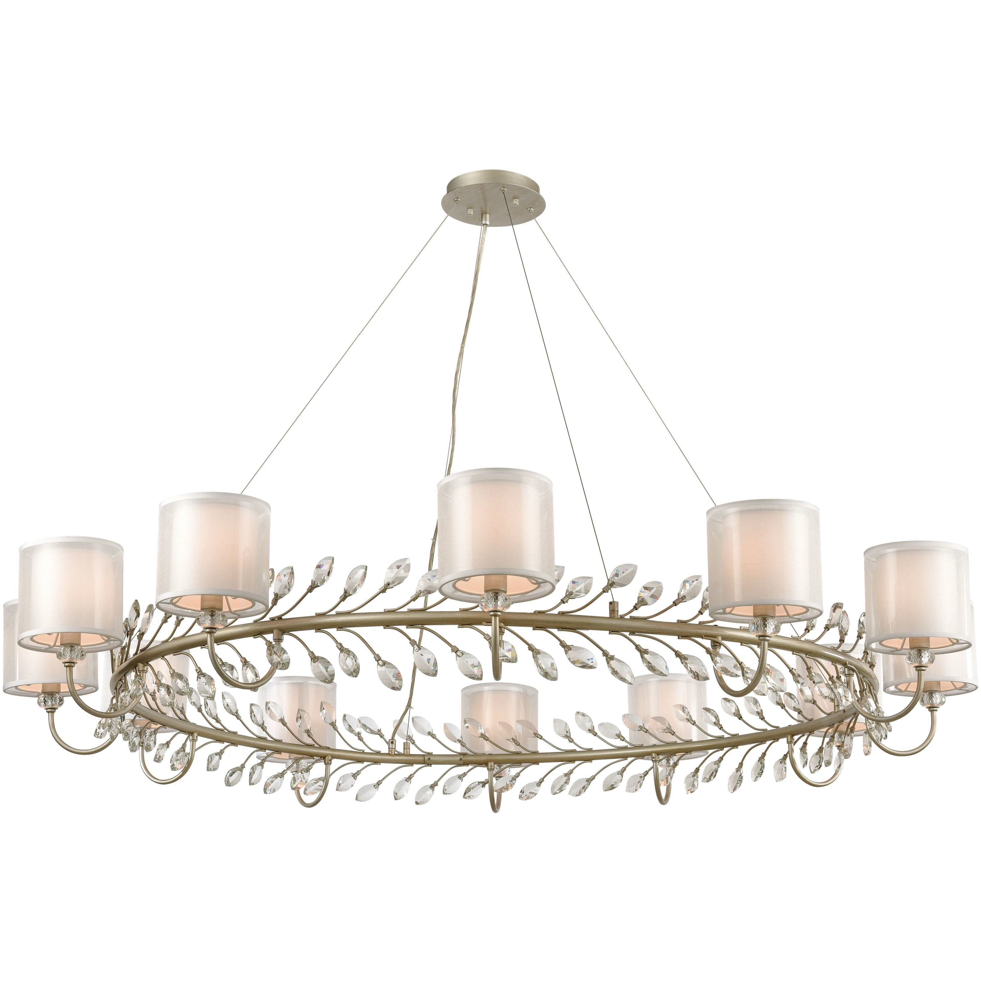 Asbury 12 Light 62 inch Aged Silver with Clear Chandelier Ceiling Light