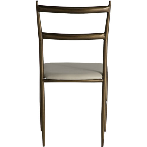 Ward Brushed Brass / White Leather Dining Chair