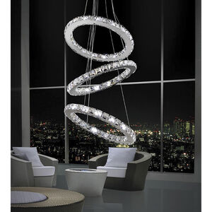 Ring LED 16 inch Chrome Chandelier Ceiling Light