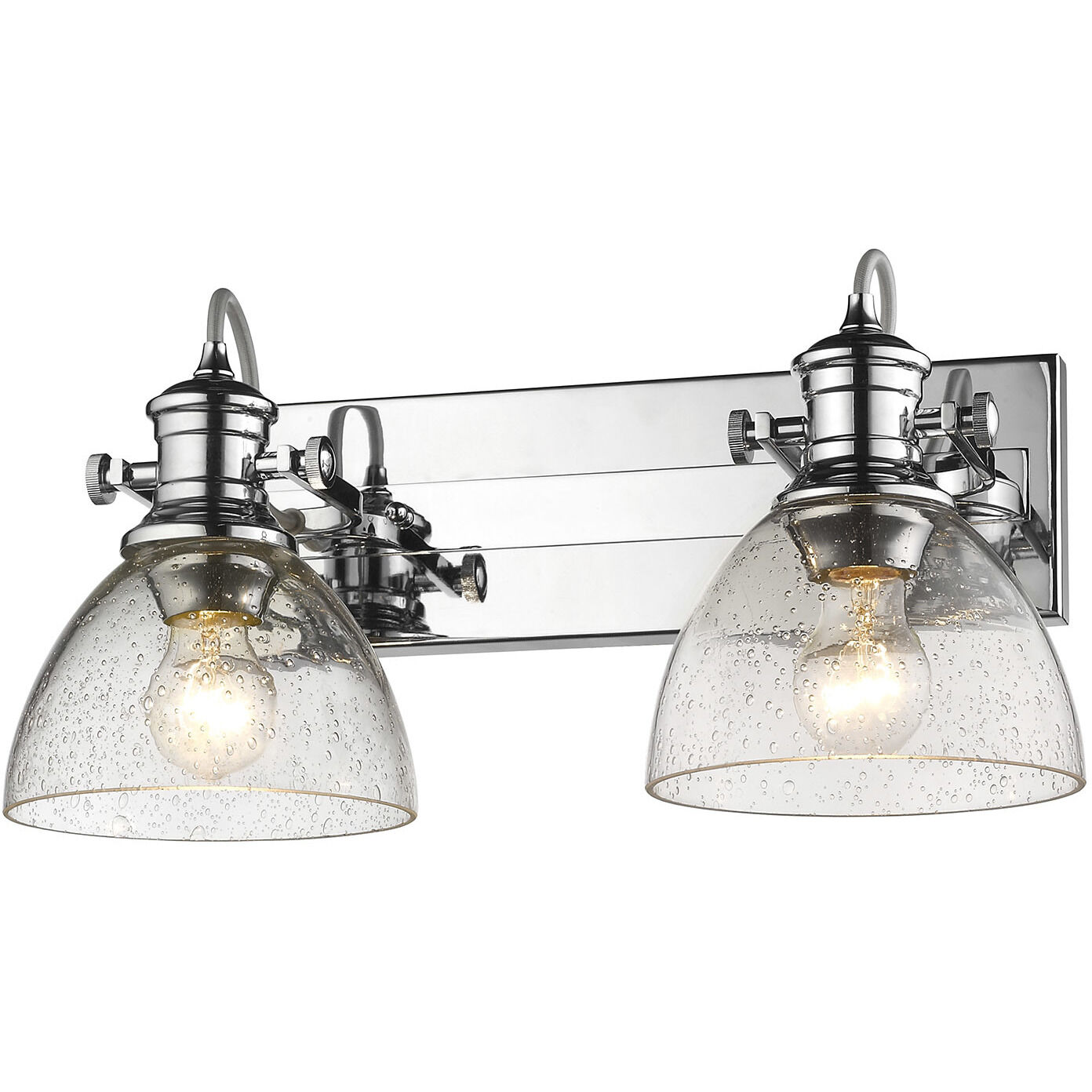 Yep Hines 2 Light 17.88 inch Chrome Semi-Flush Mount Ceiling Light in Seeded Glass, Damp