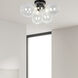 Comet 3 Light 14.25 inch Clear with Matte Black Flush Mount Ceiling Light