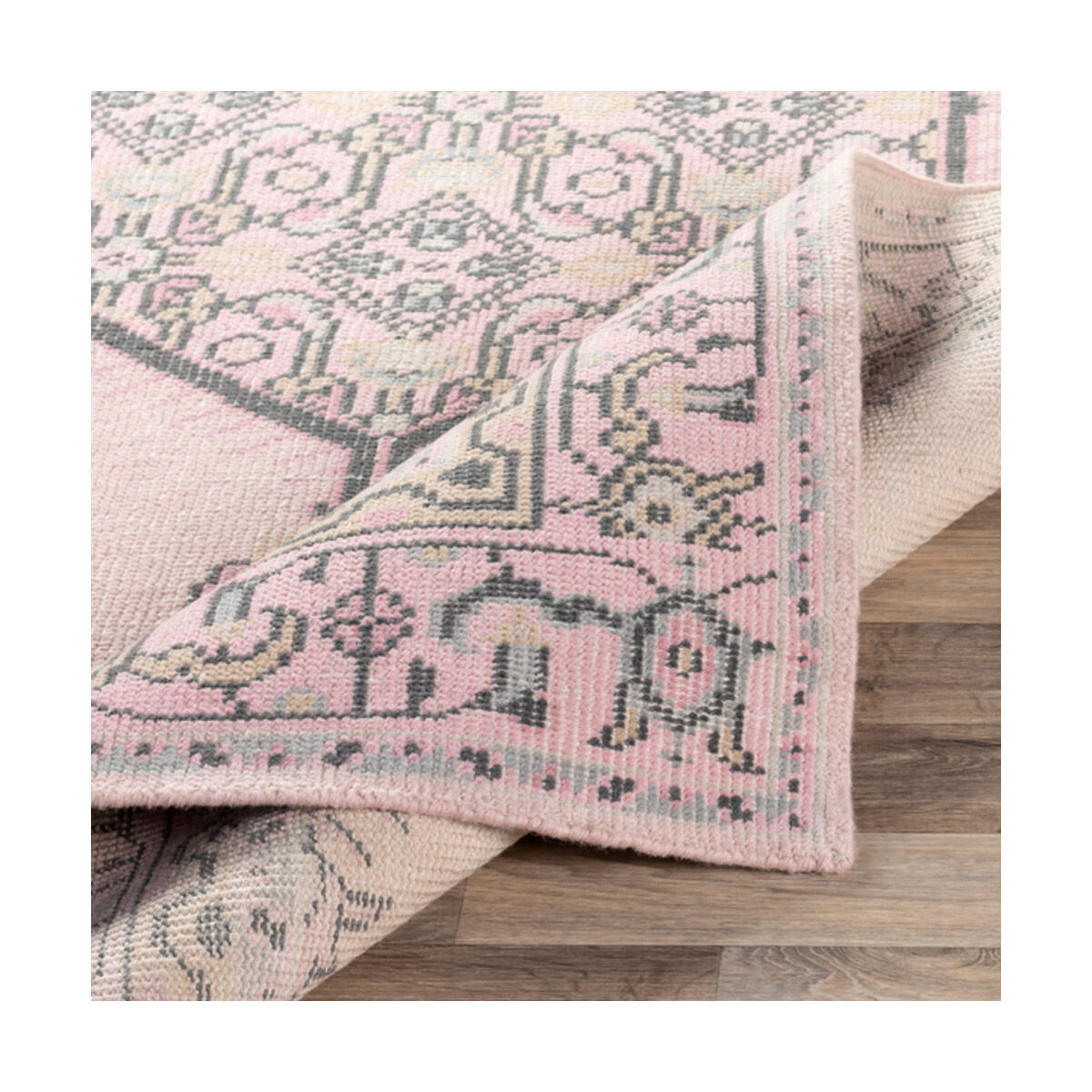 Zahra 36 X 24 inch Pale Pink/Charcoal/Medium Gray/Ivory/Blush Rugs