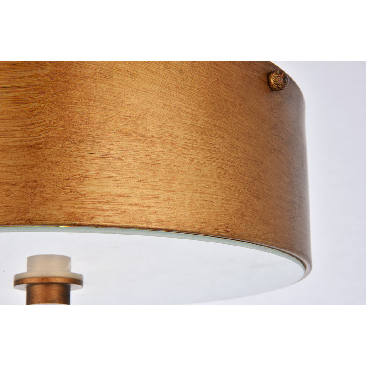 Hazen 2 Light 12 inch Vintage Gold and White Flush Mount Ceiling Light