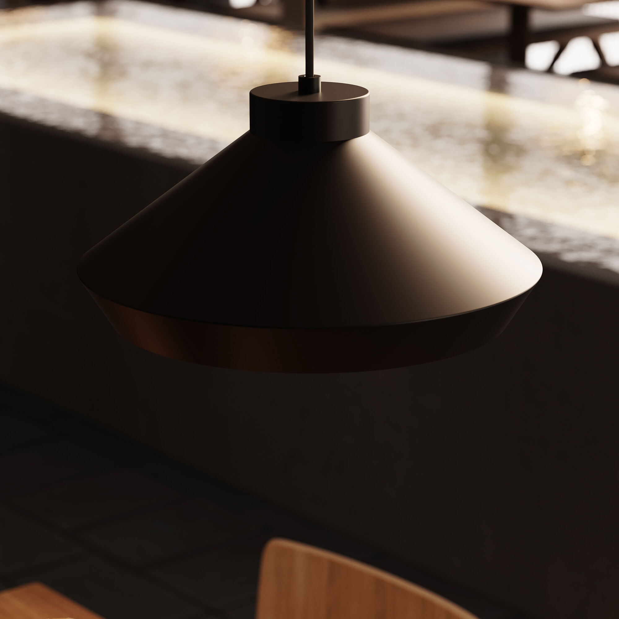 Koma LED 15 inch Satin Black Pendant Ceiling Light