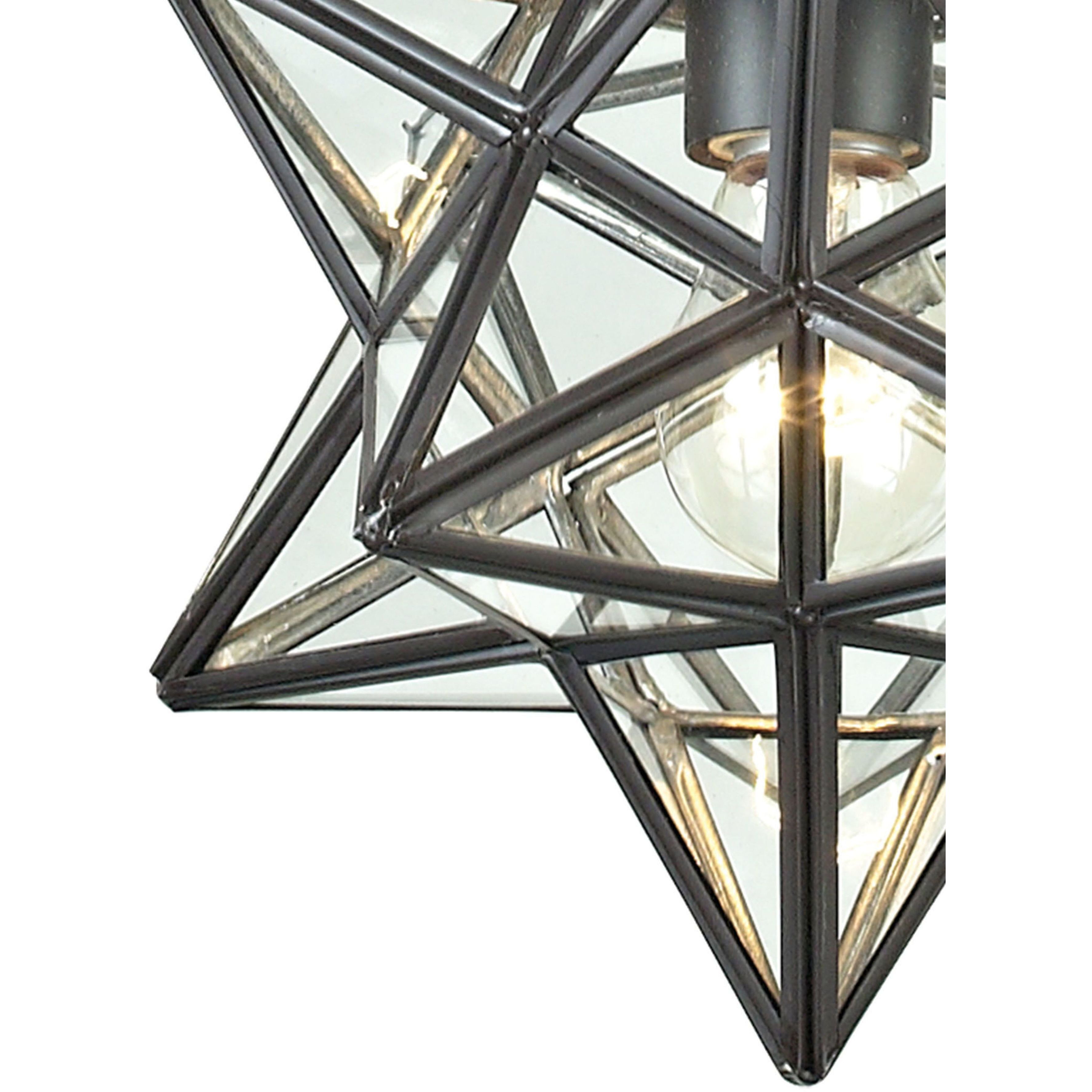 Moravian Star 1 Light 12 inch Oil Rubbed Bronze Mini Pendant Ceiling Light