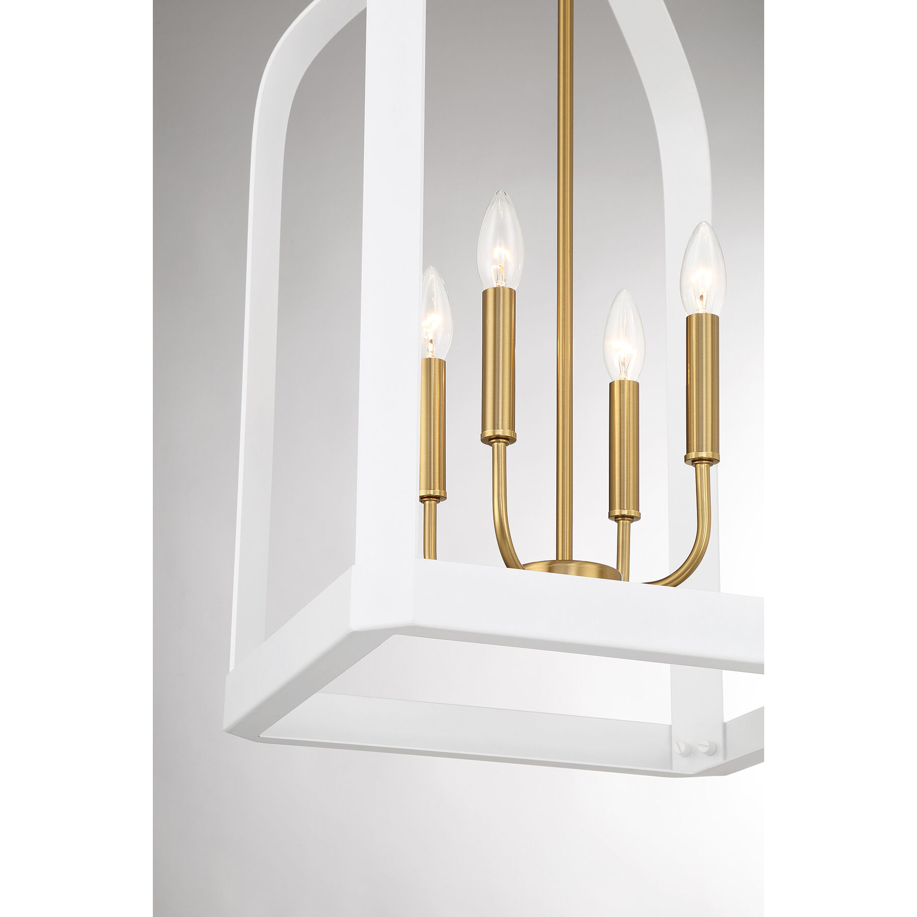 Sheffield 4 Light 15 inch White with Warm Brass Accents Pendant Ceiling Light in White/Warm Brass