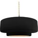 Radiance Collection - Tier Pendant Ceiling Light in Brushed Nickel, Dedicated LED, Beige Twist Cord, Carbon Matte Black/Champagne Gold, 16.25W x 6H, Form+Finish+Function