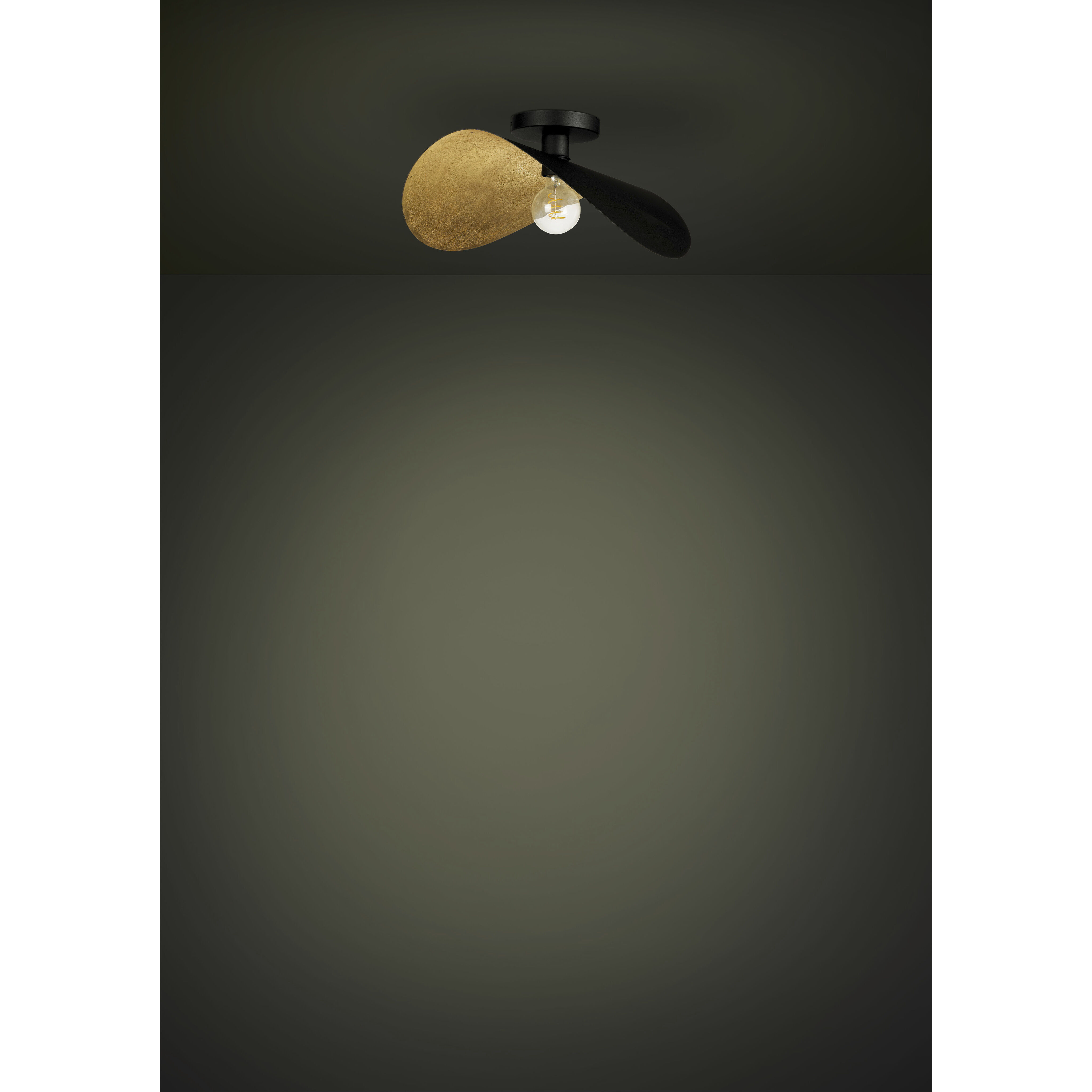 Saceda 1 Light 20.87 inch Black and Gold Leaf Convertible Pendant Ceiling Light
