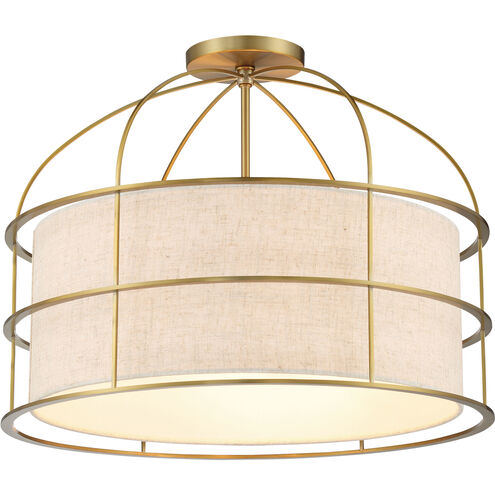 Gateway Park 5 Light 20 inch Soft Brass Convertible Pendant / Semi Flush Ceiling Light